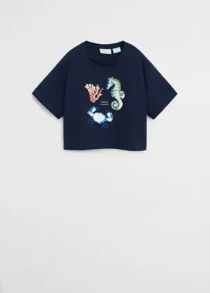 Mango Ocean Organic Cotton Reversible Sequins Older Girls T-Shirt
