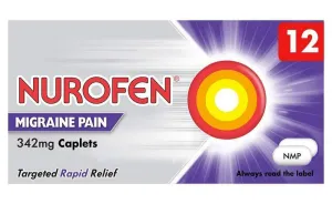 Nurofen Migraine/Headache Tablets 342mg | Pack of 12 | Rapid Pain Relief