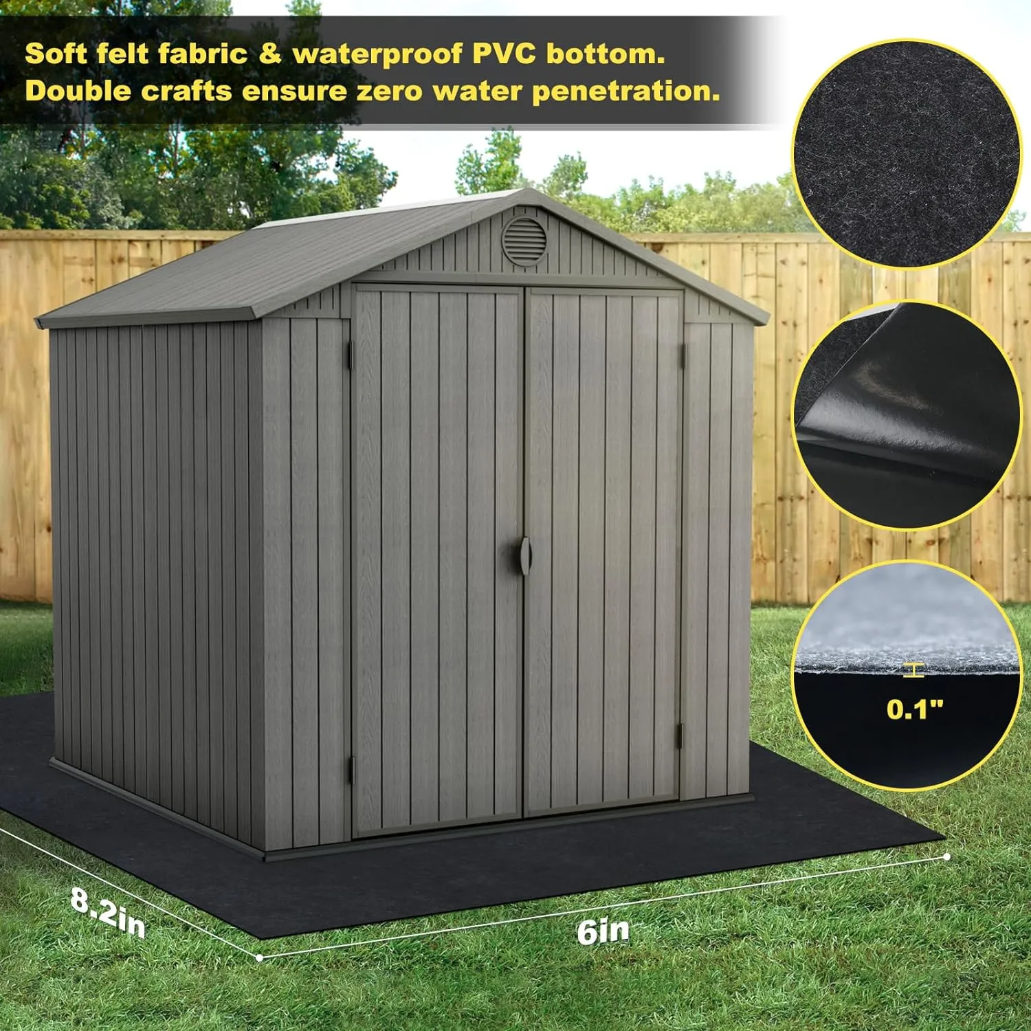 Shed Mat, Outdoor Storage Shed Flooring Mat, Carport Garage Floor Mat, Waterproof Moistureproof