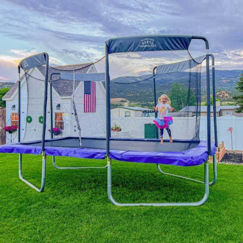 Skywalker Trampoline 17' x 10' Rectangle Olympic-Sized Premium Trampoline with Enclosure - LMG-SPTRC1710