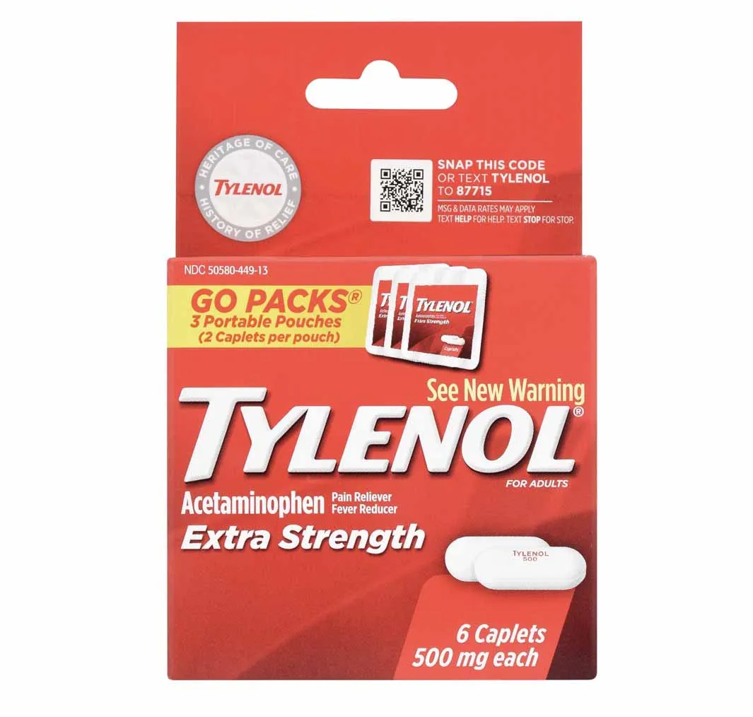 Tylenol Extra-Strength Go Packs- D20