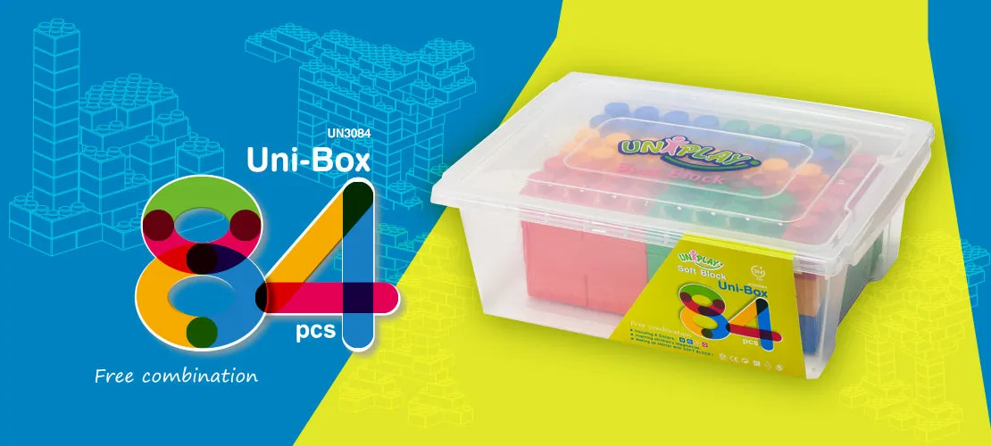 UNiPlay Soft Block Mix 84pc Uni-Box