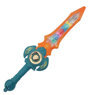 VGRASSP 3D Transparent Musical Gear Sword Toy with Vibrations, Colorful Lights, Moving Gear Mechanism Pretend Play Toy - Great Gift for Kids - Multicolor (Color As Per Stock)