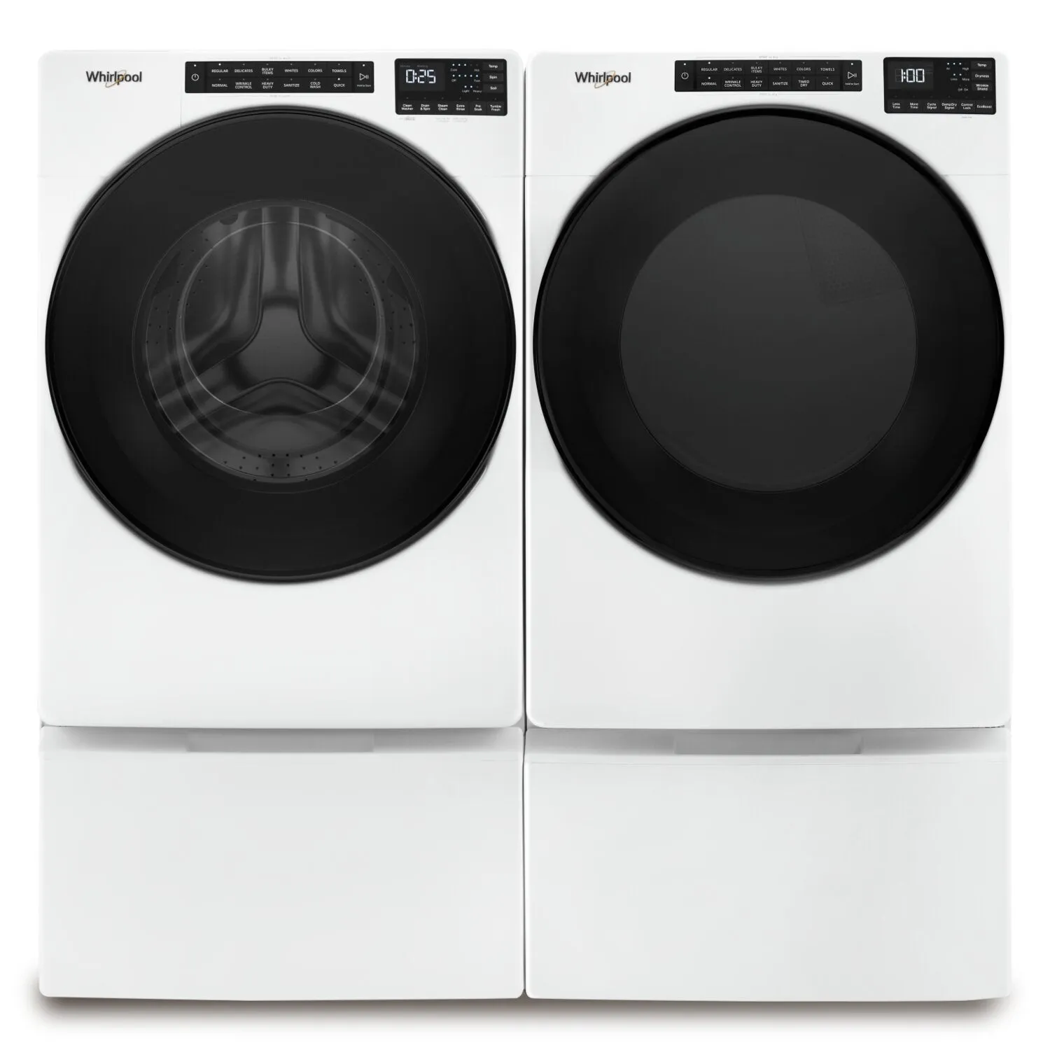 Whirlpool 5.2 Cu. Ft. Front-Load Washer and 7.4 Cu. Ft. Electric Dryer - White